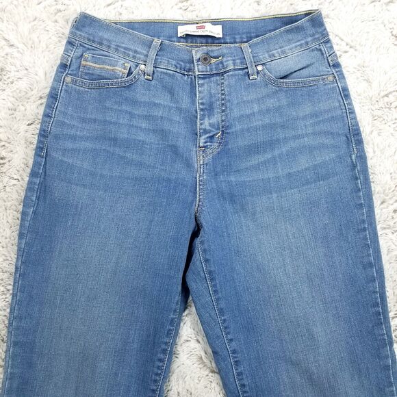 Levis Jeans Womens Size 10 M Blue 512 Straight Leg Perfectly Slimming Dark Wash - Picture 2 of 13